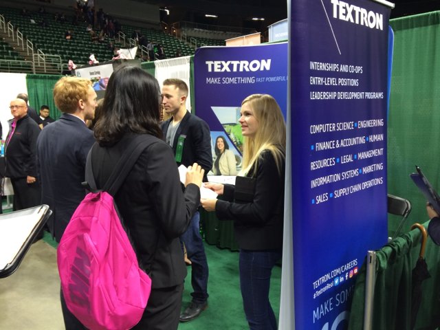Textron's tweet photo. Excited to be back at @Michigan_State today meeting with @MSUSupplyChain students at the SCMA Career Fair! #textronreal https://t.co/pqEPq3LA6x