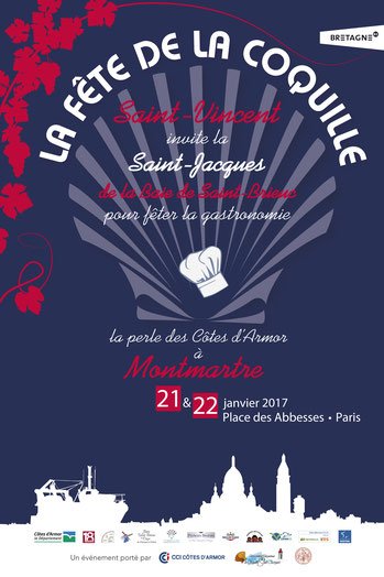 Fête de la coquille Saint Jacques samedi 21 janvier &amp; dimanche 2017 place des Abbesses. 
 
Authentique RDV montmartrois !
