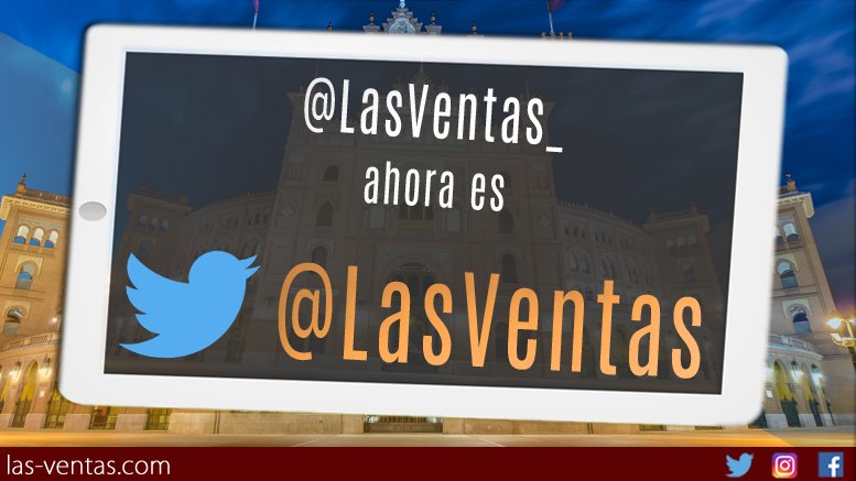 ¡Nos hemos mudado! <a href="/lasventas_/">@lasventas_</a> ahora es <a href="/LasVentas/">Plaza de Las Ventas</a>.