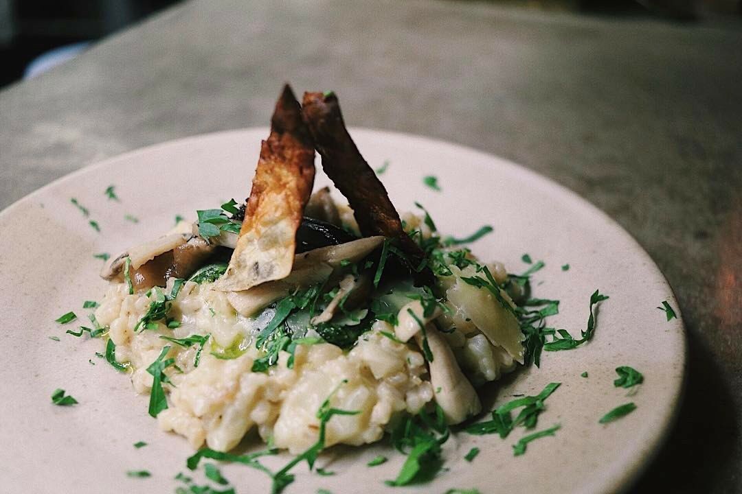 STEAK NIGHT //⠀
⠀
Roasted Jerusalem Artichoke | Pearl Barley | Old Winchester | Parsley + Peanut Pesto. Tonight's bangin' vegetarian dish.