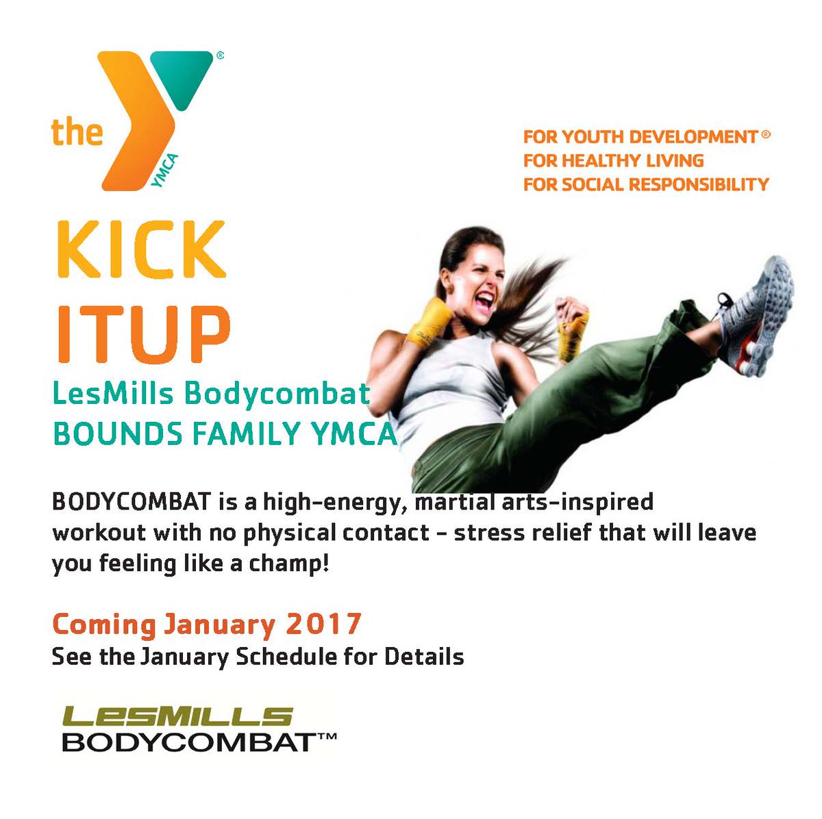 YMCASouthAL's tweet photo. Join Bounds Family YMCA this month for LesMills Bodycombat! See the January schedule for details. https://t.co/2aC2gBgx5F. https://t.co/alfcyM4NAm