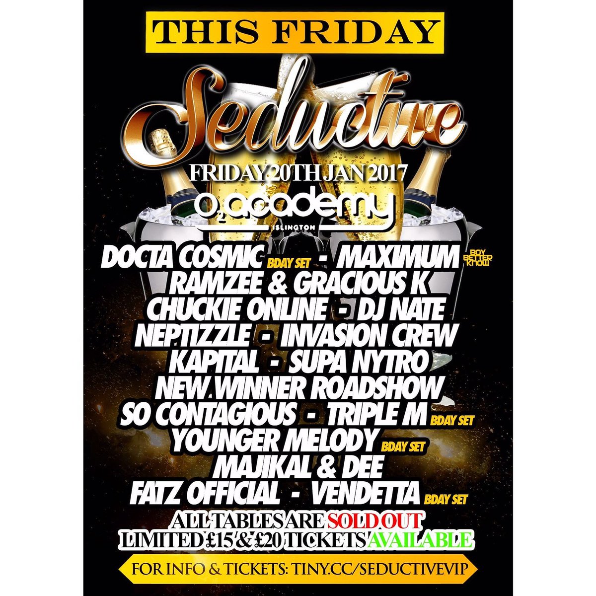 FatzOfficial's tweet photo. Tomorrow we turning up for @DoctaCosmic Bday @ #SeductiveVIP taking place @ O2 Academy Islington get ya tickets from @Shoobsonline NOW https://t.co/RX3y9ezqLA
