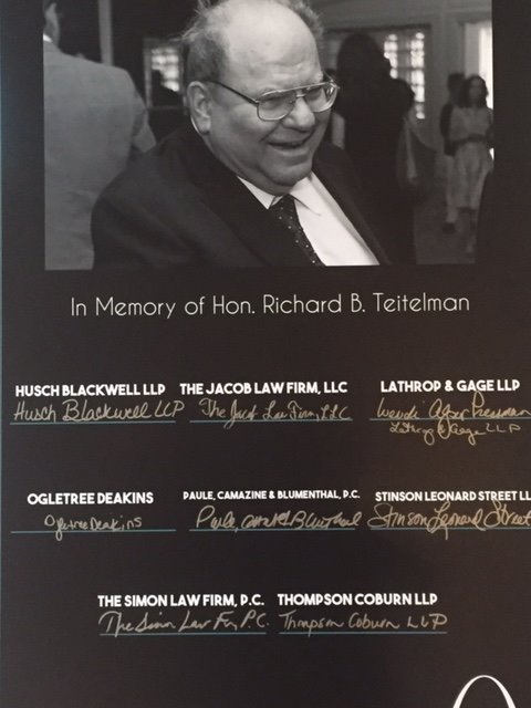 HuschBlackwell's tweet photo. We are honored to be a signatory member of @STLMetroBar and to be pictured with a photo celebrating the late Honorable Richard Teitelman. https://t.co/0gRgwyUCXo
