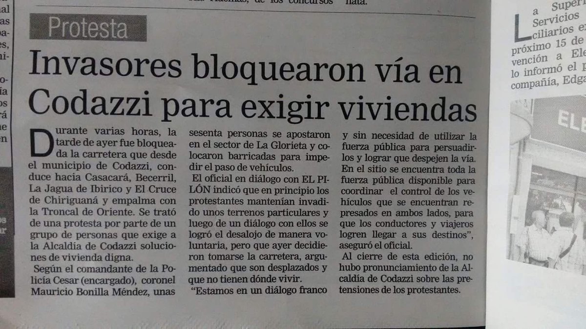 Codazzi_informa's tweet photo. Invasores bloquearon vía en Codazzi para exigir viviendas @eduler @Codazzi_online @CodazzimeGusta @CodazziSomos @Agustin_codazzi. https://t.co/nqJxaWsLI2