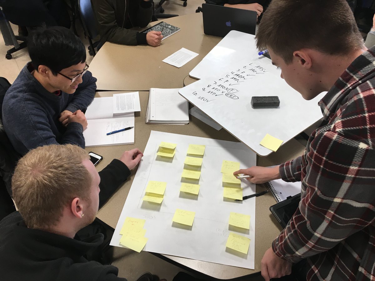 PurdueCIT's tweet image. CNIT 280 students working on their product roadmaps.  #PurdueCIT