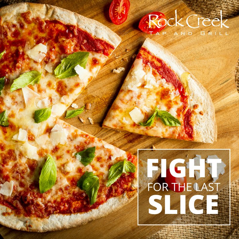 It's Pizza Night! $11 Pizzas w/ beverage purchase. Live Music 7:30-9:30 at McOrmond Dr. location. #yxe #rockcreekyxe #pizzanight