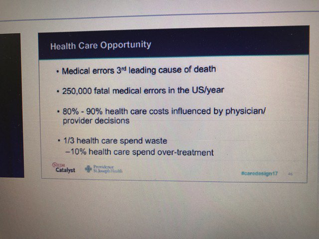 GinnyJacobs_UMN's tweet image. Sobering reminders of number &amp;amp; impact of medical errors. Undisputed point_We (as a healthcare system) can and must do better. #CareDesign17