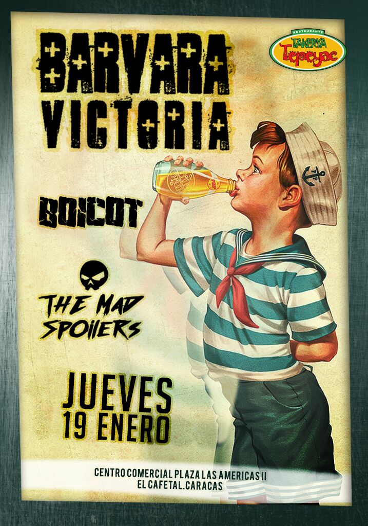 PENDIENTES ESTO ES #HOY #jueves #19E #Enero en el <a href="/BarTepeyac/">Bar Tepeyac</a> <a href="/BandaBoicot/">Banda Boicot</a> 
<a href="/BarVaraVictoria/">Barvara Victoria</a> 
<a href="/themadspoilers/">TheMadSpoilers</a> 
Cerveza+Rock&amp;Roll=IMPELABLE!