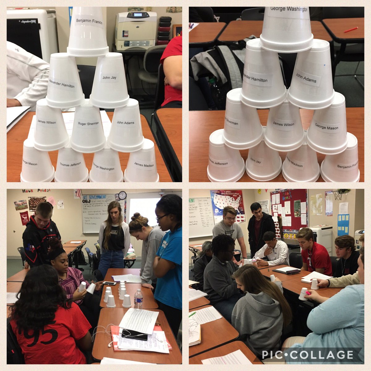 HolcombHawk's tweet photo. 6th period #hawkgov founding father pyramids... very interesting! #heathlearns @sarahcookSS https://t.co/RNfBQAhVth
