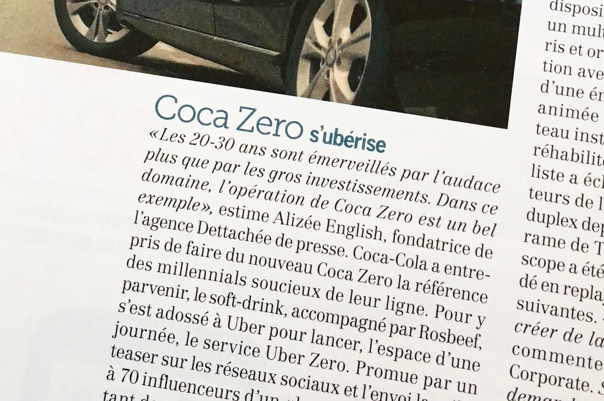 DettacheePresse's tweet photo. Citée dans le magazine @Strategies du jour !🙆🏼 on y parle audace avec les cas de #UberZero & #LeCoutdeLexpat ! https://t.co/xyNEBbnJbE
