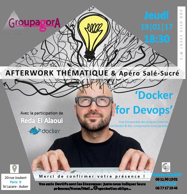 Inforedaster's tweet photo. parlant #docker ce soir chez #groupagora a 19h00 tout droit vers
#devopsway https://t.co/LHowyhpi4n