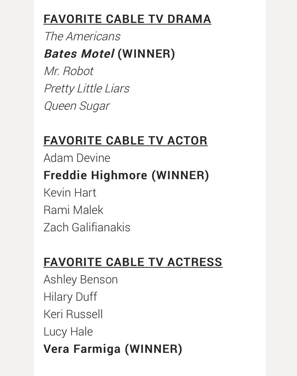 maxthieriot's tweet photo. We are so lucky to have the most amazing fans! Thank you all!!!@InsideBates @VeraFarmiga #freddiehighmore @KerryEhrin @CarltonCuse #winning https://t.co/gyemGu4LvB
