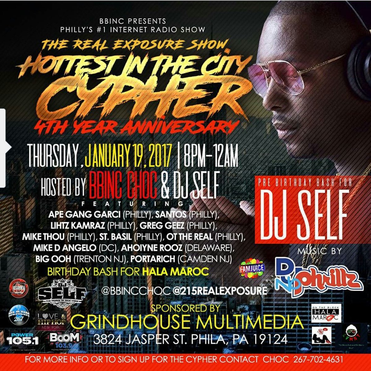 PromotionStreet's tweet image. Come see Lil Ty @REALLILTY spit that fire at the Hottest in the City Cypher hosted by @djself &amp;amp; @BBincChoc w/ @Power1051 @hiiipowerradio