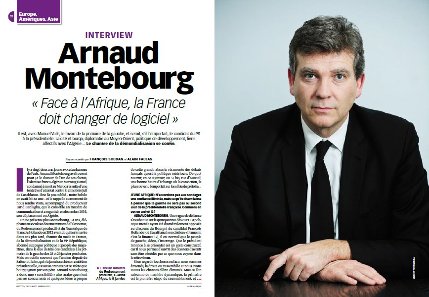 montebourg's tweet photo. Retrouvez en kiosque cette semaine mon entretien dans Jeune Afrique
A lire aussi ici ➡️https://t.co/GH7kAANDi0
#Montebourg2017 https://t.co/frxnseTqdm