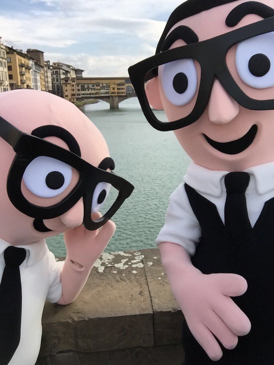 The mascots of Domenico Dolce and Stefano Gabbana around Florence