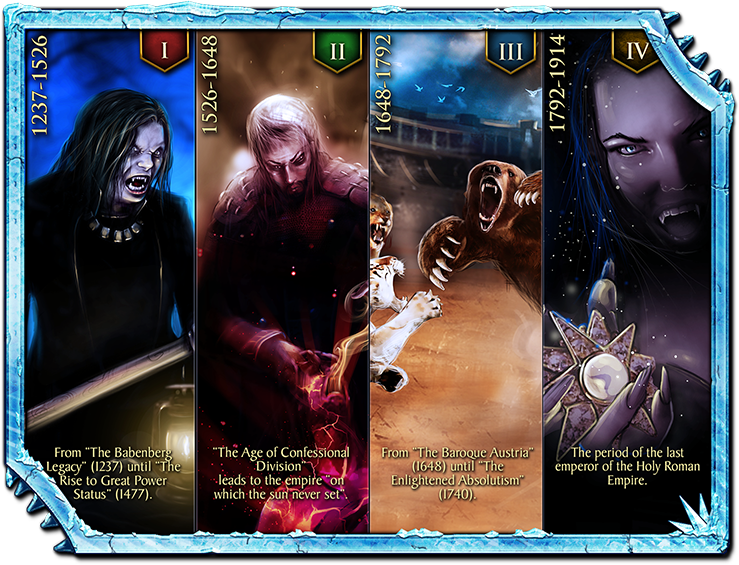 VEmpireGame's tweet photo. VEmpire features Four Unique Classes, each representing a different time period of Hapsburg's History, but the rulers are back as Vampires! https://t.co/TqkDjWa2Kv