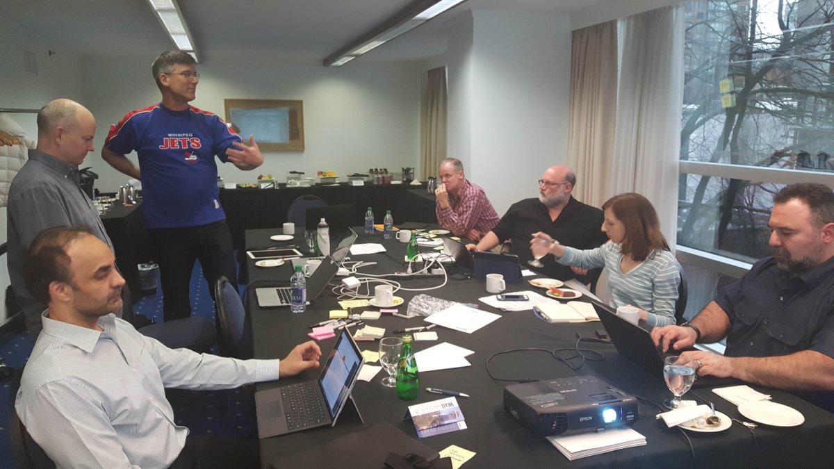 IIBA's tweet image. Agile Extension v3 team hard at work during Vancouver face-to-face workshop. 
#IIBA @AgileAlliance #AgileExtension #BABOK