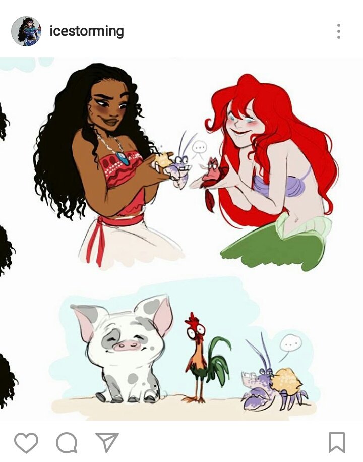 MoanaofMotunui's tweet photo. [Que cucada *-*, by: Icestorming] #Icestorming #Moana #Ariel #Tamatoa #Sebastian https://t.co/DARLIHl5uo