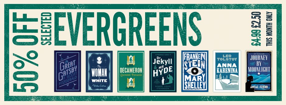 almabooks's tweet photo. We've been keeping this one quiet… 35 Evergreen classics for two and a half quid each! Go mad, bookish friends!
https://t.co/IsC3UABkWH https://t.co/jUb3AfXS5V