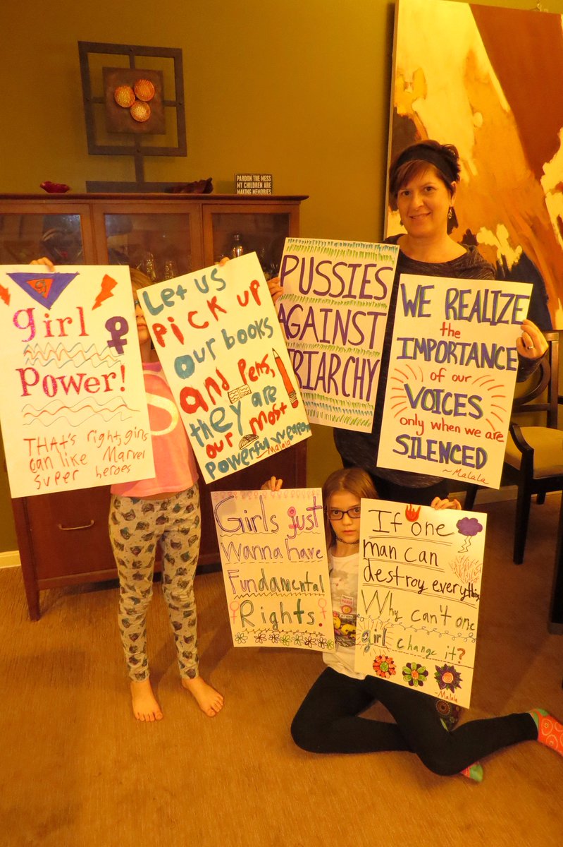 ChrisChesak's tweet photo. A9 Oh HELL YEAH! Me and our girls here in Cincy, and my wife Sally is off to DC with her niece. #LetsDoThis  #WATC #MillionWomenMarch https://t.co/ouJvXkaaKR