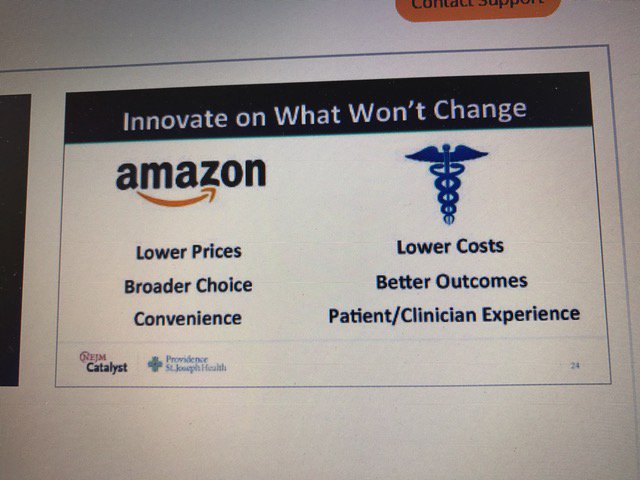 GinnyJacobs_UMN's tweet image. Lessons shared by Aaron Martin from Amazon Kindle experience. Innovate on what won&apos;t change. @nejmcatalyst #CareDesign17