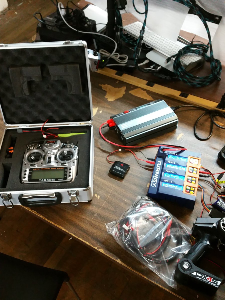 FABallentineJr's tweet photo. Open source powered RC transmitter at @CThackerspace 3d prited quadcopter is on the project list #frsky #taranis #x9d #opentx https://t.co/Ieu4G4tOss