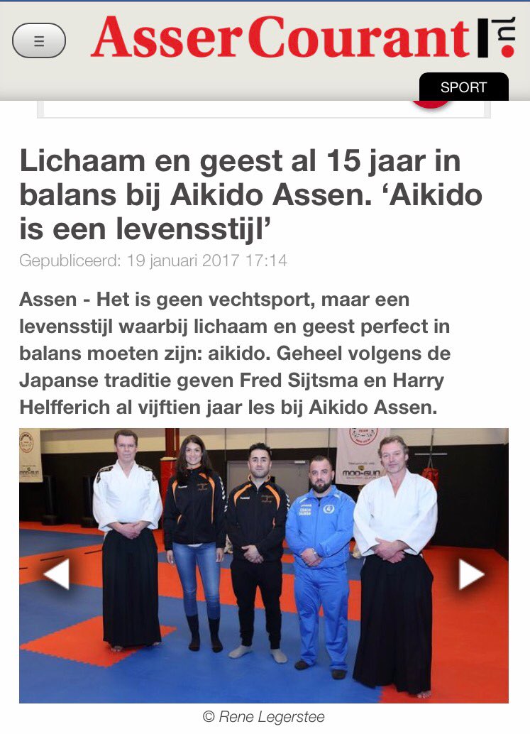 Body4AllAssen's tweet photo. Het is geen vechtsport, maar een levensstijl waarbij lichaam en geest perfect in balans moeten zijn: aikido. @Body4AllAssen @assercourant https://t.co/DBRbqfqlyR
