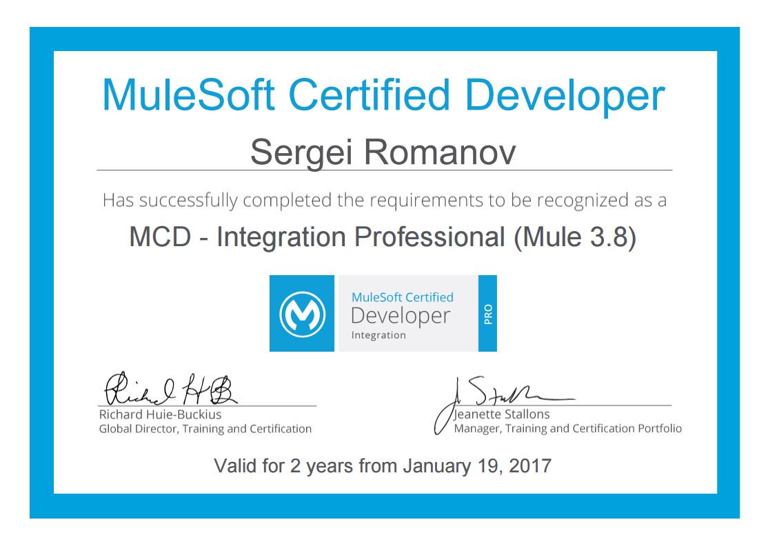Exoldy's tweet image. MCD - Integration Professional Passed!! #MuleSoft #MuleESB #Certified