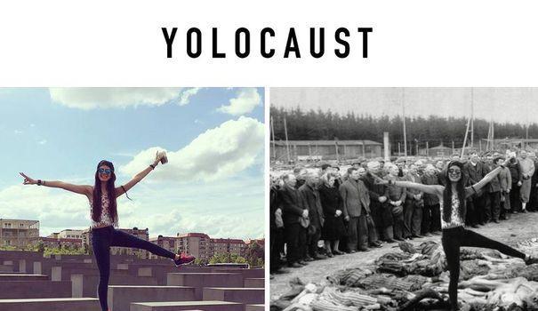 LEXPRESS's tweet photo. Avec "Yolocaust", un artiste moque les selfies pris dans les lieux de mémoire https://t.co/XZqwDPZKBu https://t.co/QlcwC5VBp8