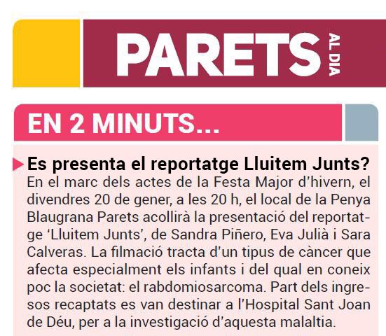 lluitemjunts's tweet photo. Demà, a les 20 h, a la Penya Blau-Grana Parets! Us esperem! 

#LluitemJunts? https://t.co/Vv7lNchmO7