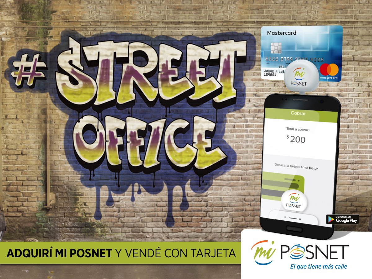 Con #miposnet podés vender con tarjetas en cualquier momento y lugar. Hace #streetoffice vos también ingresando a posnet.com.ar/miposnet