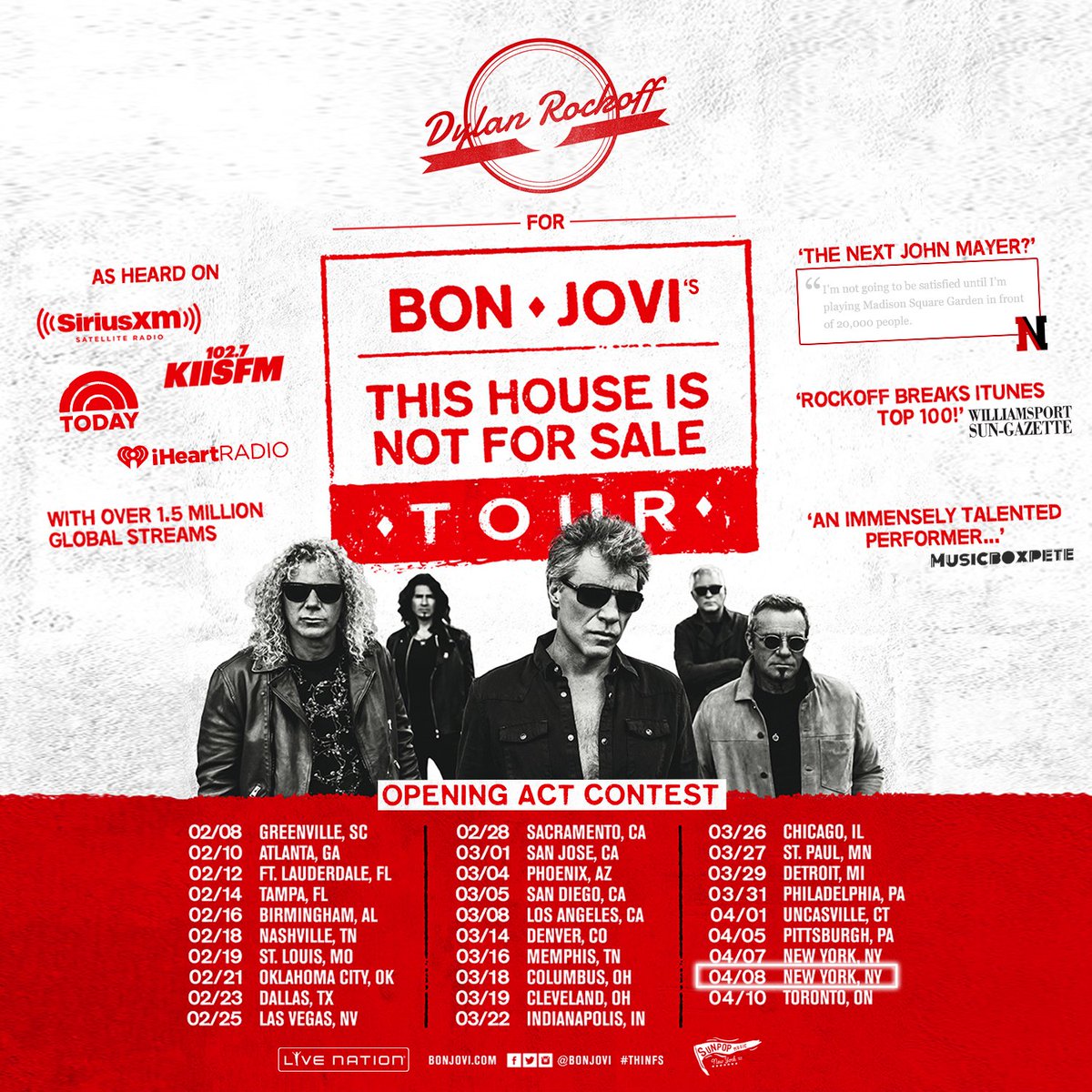 DylanRockoff's tweet image. Hey @LiveNation @LiveNationNYC @TheGarden @BonJovi - Let's give the people what they want. April 8th. #ThisHouseIsNotForSaleTour #SunPop