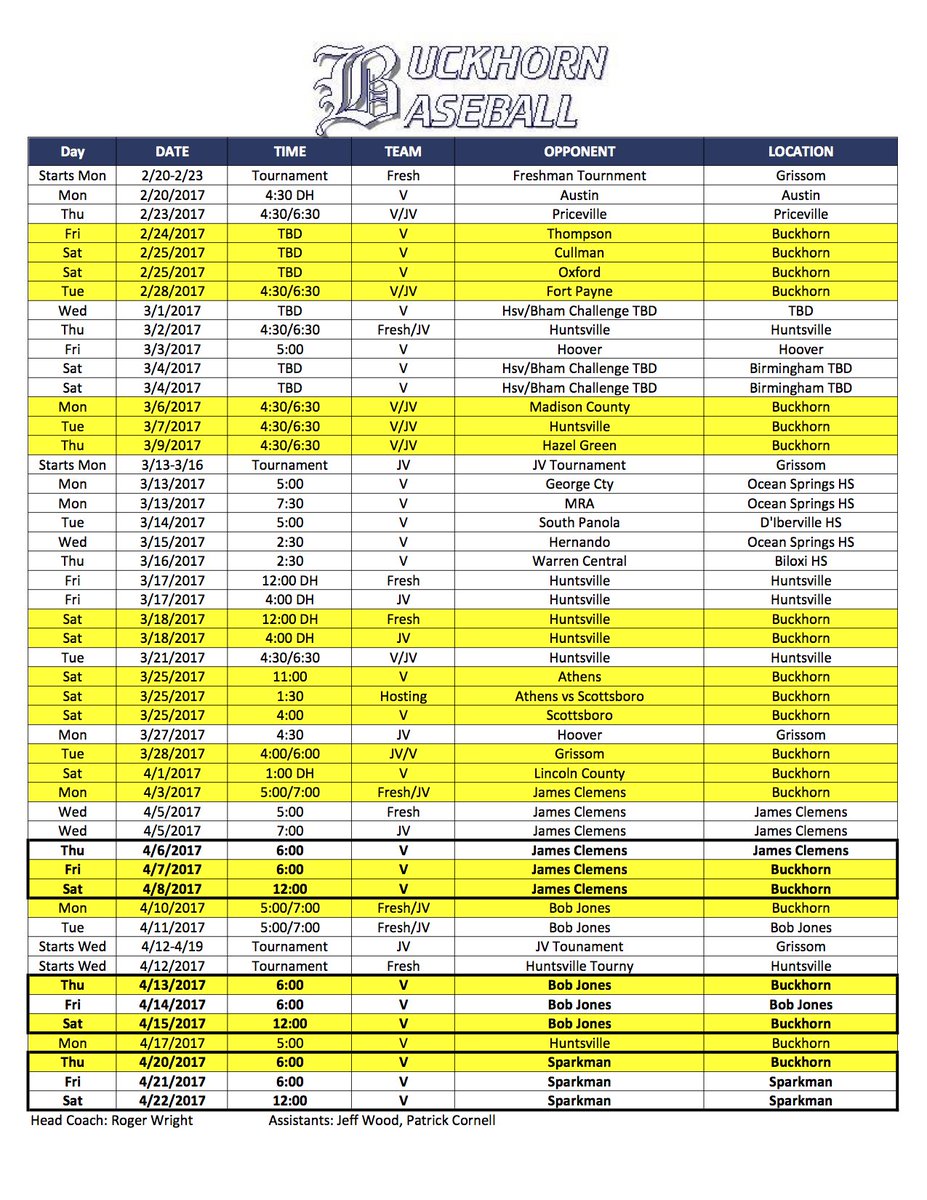 Buckhorn_High's tweet photo. 2017 Baseball Schedule!! #BuckPride https://t.co/YjREcU4nUS