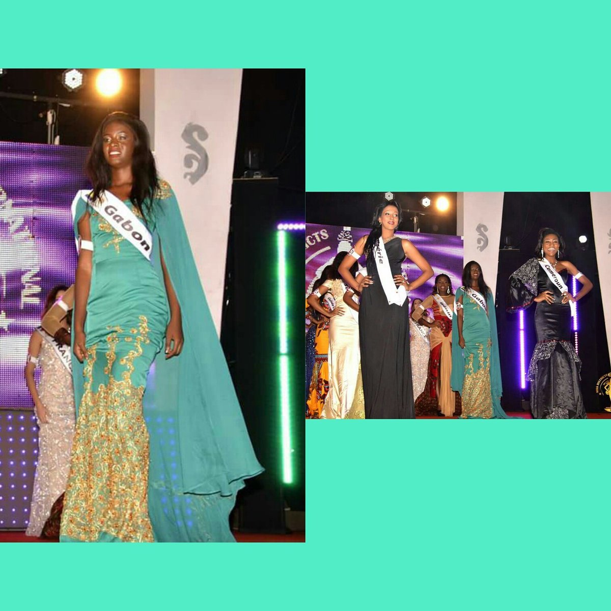 La miss Gabon Sénégal durant la grande finale miss district internationale à Cotonou 
Dress  by me