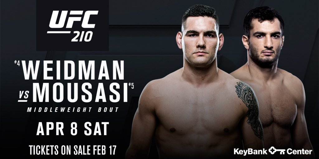 UFCEurope's tweet photo. It's on!! 🇳🇱 @mousasi_mma meets @ChrisWeidmanUFC at #UFC210!! 🙌 https://t.co/vcBJZLF7UZ