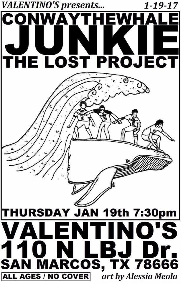 LostRecordsSATX's tweet photo. Tonight! @thelostproject1 plays with the babez in @ConwayTheWhale &amp; @junkie210. Should be called Babefest but whatevs. FREE SHOW! #party https://t.co/3l5acJe1ee