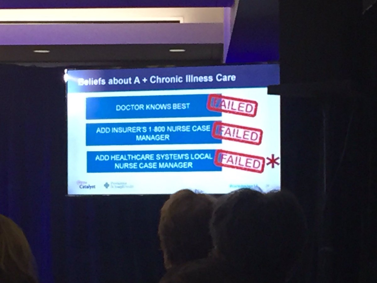 PMAquarius's tweet image. Not shying away fr discussing failed care delivery strategies - fr the rubble one can extract pearls about care and case mgt #CareDesign17