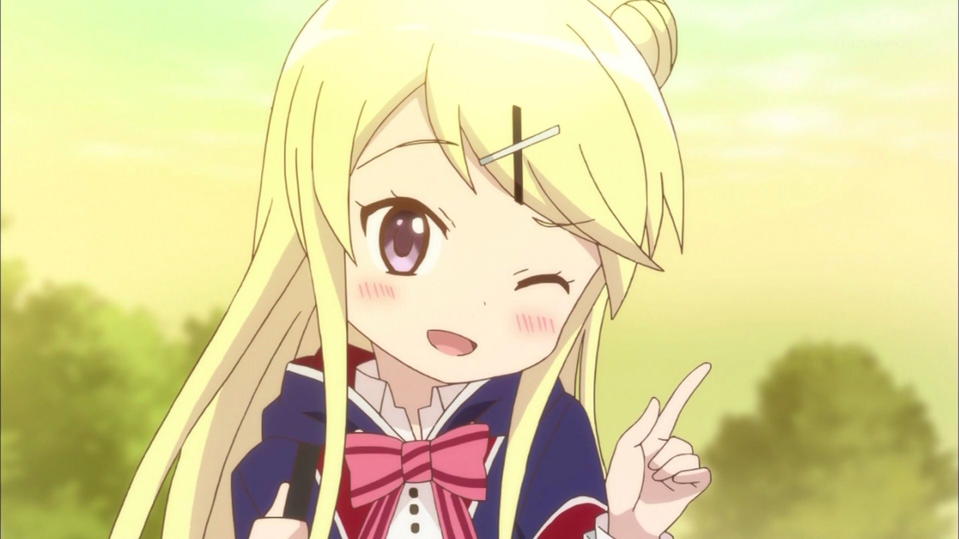 Kiririn в Twitter: "Cute anime girls doing the finger wink pose…