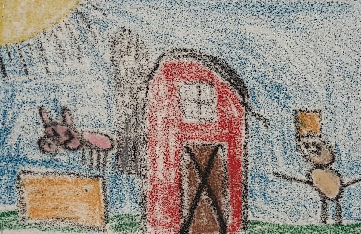 onebookblitz's tweet photo. Loving the artwork on display at Foothills Elementary.  I am sure this young artist had Zuckerman's Farm in mind. https://t.co/KCLAdrRTuH