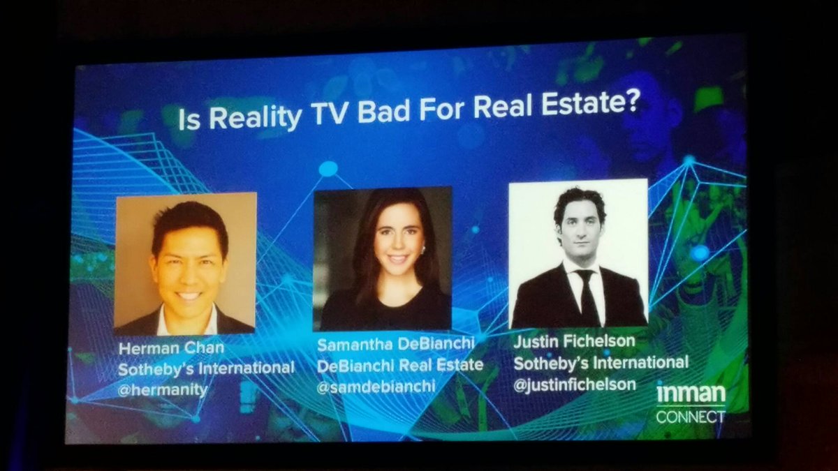 cjhomes's tweet photo. Reality TV stars talk about the pros of real estate TV shows i.e. Million Dollar Listing. It's both good and bad IMO #ICNY #notreallyreality https://t.co/yUtoCnbLfj
