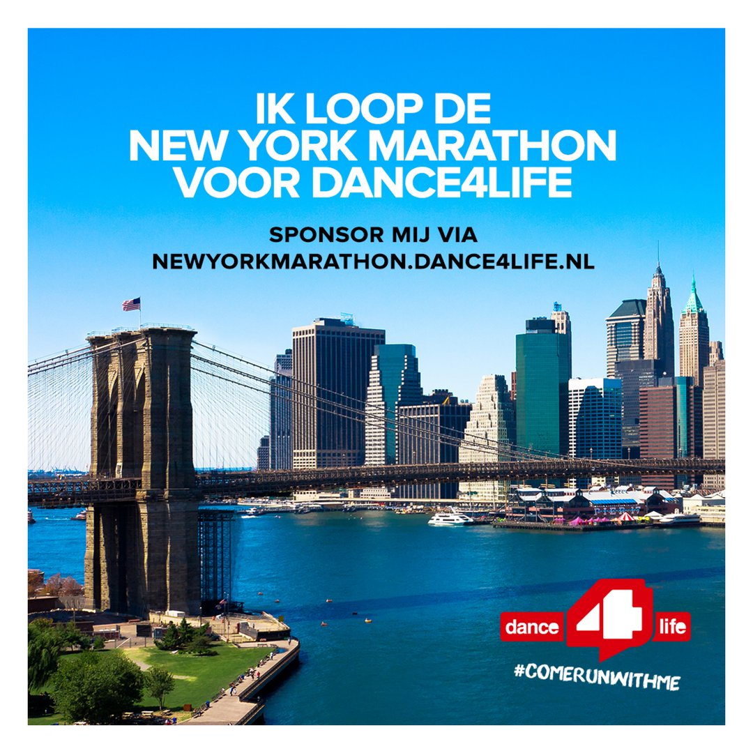 De #NewYork #marathon lopen voor #Dance4life betekent je inzetten voor een wereld zonder aids! newyorkmarathon.dance4life.nl/patricia-ides