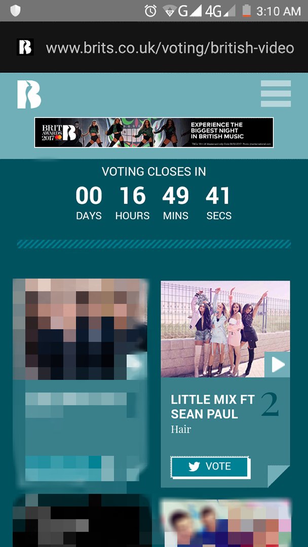 TangnaCristel's tweet image. @LittleMix 👋HI MIXER 👭LITTLE MIX👭 YOU ONLY VOTE☑. IGNORE THE OTHERS🙅. Go Mixer!🙌 KEEP VOTING LITTLE MIX 👭👭
#BRITVIDLITTEMIX