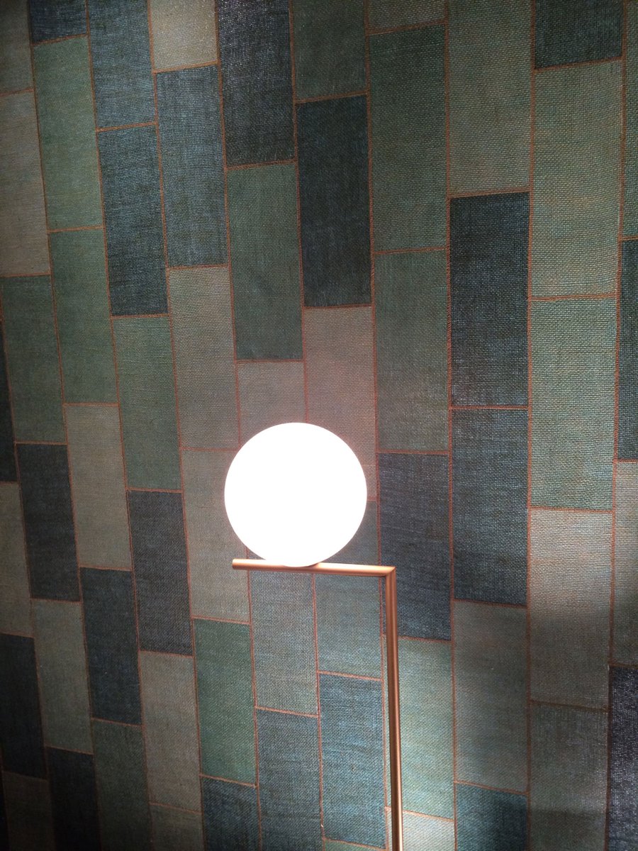 InteriorDesign's tweet photo. More from Paris: @artewalls's Align, a textural jute for the walls, in good company w/ @MAnastassiades's floor lamp for @FLOS_USA. #PDO2017 https://t.co/chc2ioZYa6
