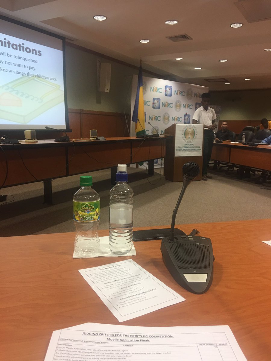 JohnSunel's tweet photo. From the Judges perspective. #ntrc #i2competition #innovation #mobileapp #svg https://t.co/Wh9VW8z0Yk