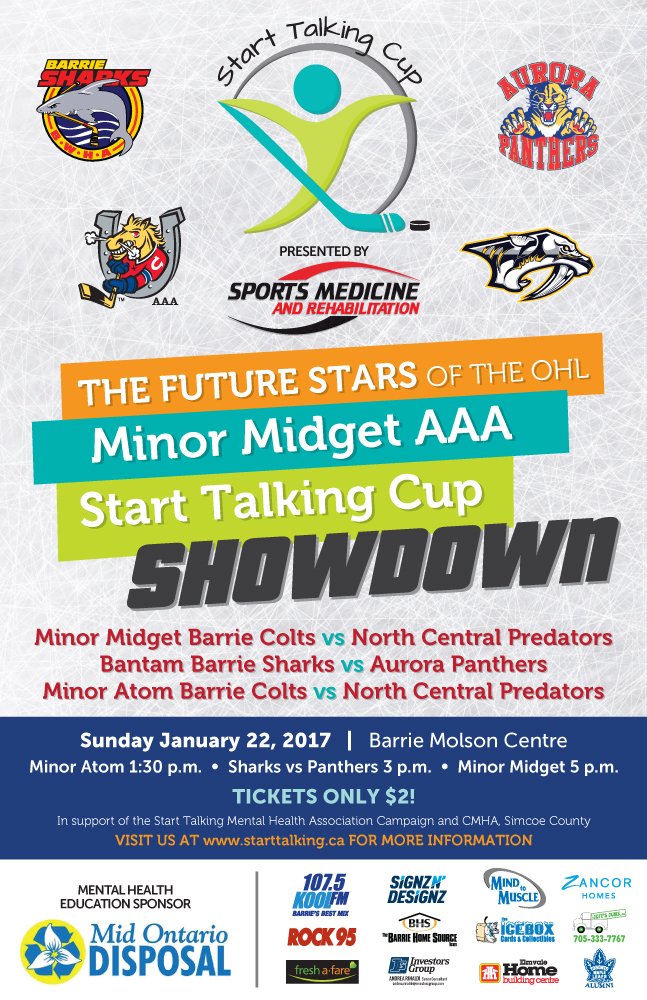 Looking forward to some great hockey @StartTalkingCup at the BMC bit.ly/2jnsAxg <a href="/StartTalking1/">CMHA Simcoe County Branch</a> <a href="/CMHAOntario/">CMHA Ontario</a>