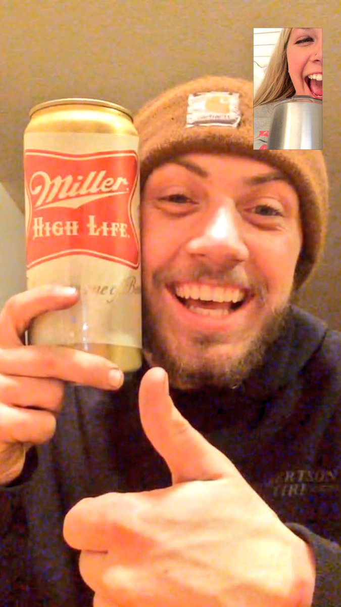 TayMillerLite's tweet photo. Nothing says Thirsty Thursday like drinking with your best friend via Facetime ❤️👨🏼‍🏭 https://t.co/Lfr1xeBfG0