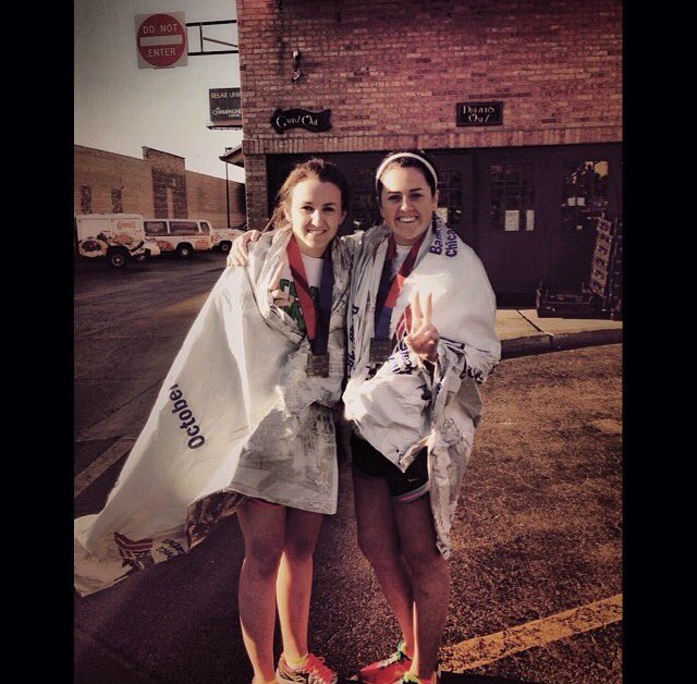 TeamOneStepCamp's tweet image. #TBT the Noonan Sisters running the 2011 &amp;amp; 2013 @ChiMarathon for #TeamOneStep!