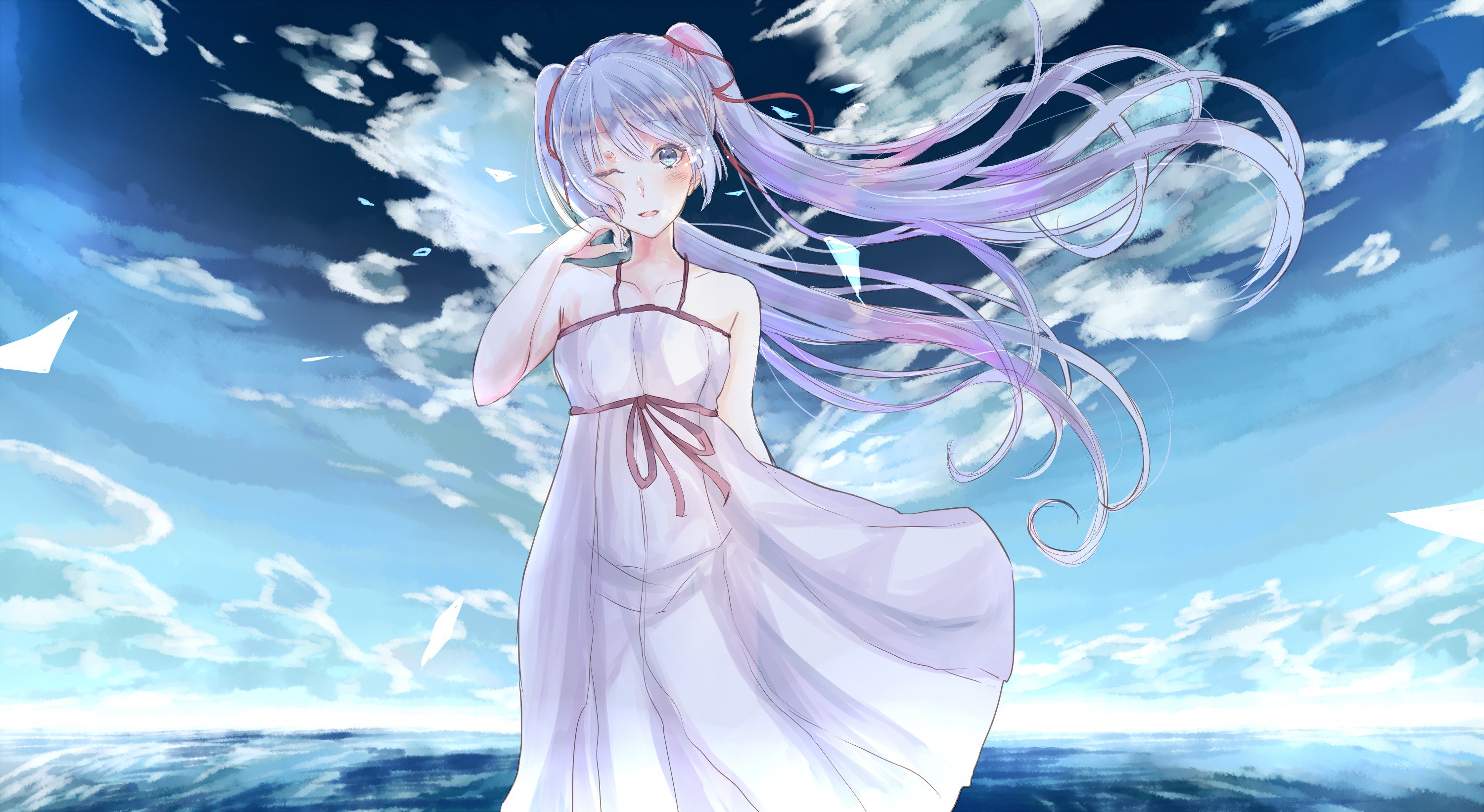 Piapro ピアプロ 雨河 雪さんのミクさん 背景の海と空 そして風になびくミクさんのツインテールが綺麗 ｴ T Co Mlnozwzbuv Piapro 初音ミク T Co Abkvymx0su Twitter