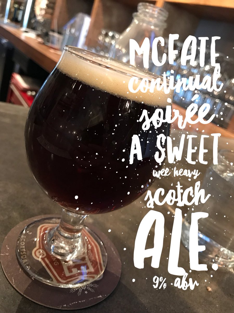 FTCPOD's tweet photo. @McFateBrewCo Continual Soirée Scotch Ale. we enjoyed it. You will too. https://t.co/vtIi00FhBK