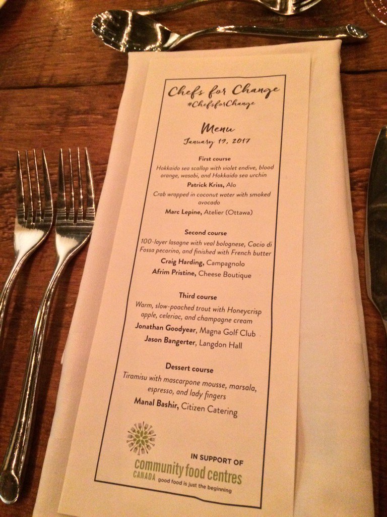 Lovely evening with @eatlivtravwrite at <a href="/aplaceforfood/">Right to Food</a>'s #ChefsforChange. YUM!
